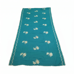 Women Chiffon Floral Embroidered Shawl Lightweight Breathable Ethnic Scarf Daily Wear Wrap Hijab Style Fashion - Product Image 3