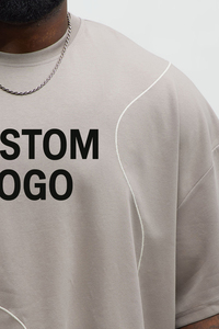 เสื้อยืดโอเวอร์ไซส์ลำลองพิมพ์โลโก้ได้ ผ้าฝ้าย 100% เป็นมิตรกับสิ่งแวดล้อม สำหรับผู้ชาย - Product Image 4