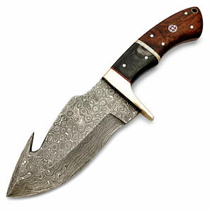 Cuchillo Skinner Jexmoo Personalizado Hecho a Mano de Acero de Damasco de Alta Calidad de 9 Pulgadas con Mango Elegante y Funda de Cuero para Uso en Exteriores, Ideal para Regalo - Product Image 1