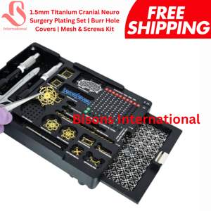 BISONS Kit de Neurocirugía al por Mayor: Juego Manual de Placas Cranianas de Titanio de 1.5mm, Cubiertas para Orificios, Malla y Tornillos - Product Image 3
