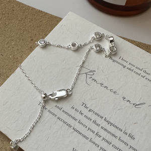 S925 Sterling Silver Korean Style Retro Niche Zircon <b>Beads</b> Chain & Link <b>Bracelet</b> Simple Personality Jewelry Gift - Product Image 3