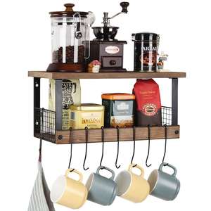 Estante de Almacenamiento de Cocina de Doble Nivel, Moderno, de Hierro, Personalizado, para Montar en la Pared, Multifuncional, Práctico Organizador de Cocina para el Hogar - Product Image 2