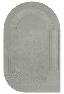 พรมขนสัตว์นิวซีแลนด์แท้ 100% งานแฮนด์เมด รูปทรงวงรี ดีไซน์ทันสมัย สำหรับห้องนั่งเล่น ขายส่ง พรมทัฟท์ทำมือ - Product Image 4