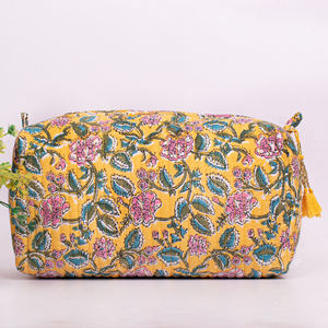 Juego de Bolsas de Maquillaje de Lujo Hechas a Mano con Estampado de Bloques, Ecológicas, Resistentes al Agua, de Gran Capacidad, para Guardar Cosméticos de Viaje - Product Image 3