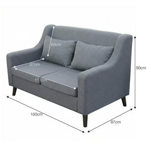 Sofá Doble Tapizado, Sofá para Adultos Sofá para Sala de Estar, Sofá de Dos Plazas para Espacios Pequeños, Sofá Cama para Dormitorio, Sofá Seccional - Product Image 4