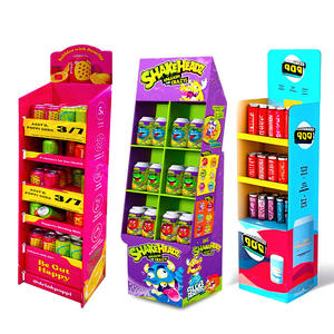 Modern Foldable Eco-friendly Cardboard Display Rack 3 <b>Shelves</b> for Phone Accessories Promotional Floor Paper Stand <b>Hook</b> - Product Image 4