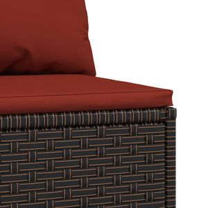Canapé de jardin central en acier recouvert de rotin PE marron avec tissu – Caractéristiques standard - Product Image 6