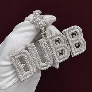 Mens Iced Out VVS Lab Diamond <b>Custom</b> <b>Name</b> Pendant Jewelry For Rapper Hip Hop Style Personalized Luxury <b>Necklace</b> Gift For Men - Product Image 2