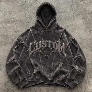 Sudadera con capucha para hombre, sudadera con capucha lavada, sudadera con capucha de forro polar, sudadera con capucha personalizada al por mayor para marcas de ropa urbana estadounidenses con etiqueta privada - Product Image 5