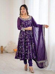Pakistani Plus Size Bridal Wedding Ball <b>Gown</b> in Chiffon with Sequined Embellishments for Girls 80477 ready to ship wholesale - Product Image 1
