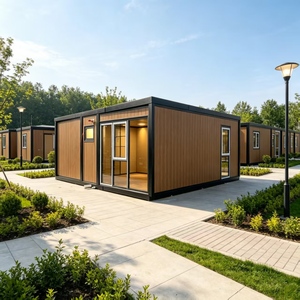 Maison conteneur pliable préfabriquée moderne et respirante 20FT, module d'habitation extensible à double aile, hôtel moderne du milieu du siècle, garantie 1 an - Product Image 1