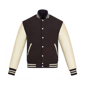 Hot Selling Custom Cool Style Fleece Winter Leather Versity Jackets Baseball Bomber Leather Versity Jackets For Men - Product Image 1