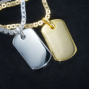 Colgante de Placa Militar con Moissanita Plateada, Tono Blanco, Estilo Hip Hop, Collar de Lujo, Joyería de Moda, Amuleto, Collar con Placa Militar - Product Image 5