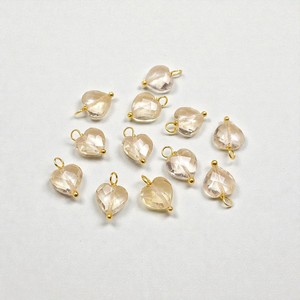 Pendentif en cristal de citrine en forme de cœur |   Charme en argent sterling 925 avec pierre précieuse jaune - Product Image 2