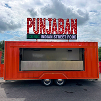 Conteneur de service de grande capacité pour remorque alimentaire avec équipement personnalisé pour la vente de BBQ, pizzas, kebabs, shawarmas et autres plats rapides en entreprise de restauration de rue