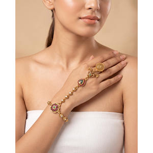 Indian Ethnic Artificial Jewellery Madhuri Heritage Hath Panja Cultural Collectible - Product Image 1