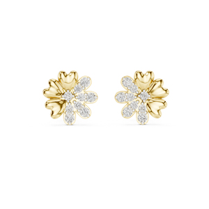 Pendientes de Oro Amarillo de 14K con Diamantes Cultivados en Laboratorio para Mujer |   Ropa de Oficina |   Diamante Cultivado Nuevo - Product Image 1
