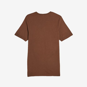 T-shirt classique bio en coton marron cannelle uni à manches courtes pour homme - Product Image 2