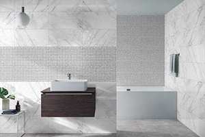 Azulejo de Pared de Cerámica con Aspecto de Mármol Brillante, 300×600mm, Color Blanco, Azulejo de Pared de Cerámica Brillante con Aspecto de Mármol Blanco, 300x600mm, Alta Resistencia para Exportación - Product Image 3