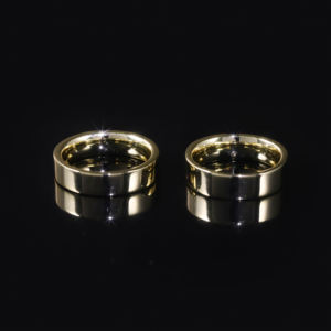 Bagues de mariage géométriques modernes AMBER JEWELS en or massif 14 carats plaqué or, diamants de laboratoire certifiés IGI, sertissage à griffes, unisexes - Product Image 4