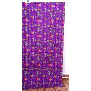 Couette Kantha en coton finie à la main avec de riches motifs imprimés et un tissu superposé doux pour une décoration de chambre confortable et accueillante - Product Image 3