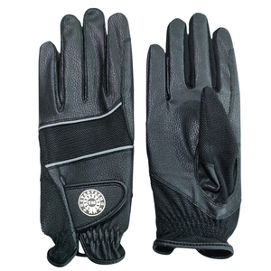 Professional Men's Horse Riding Leather <b>Gloves</b> Hook Loop Closure Stretch Mesh Breathable Durable Design Strong Grip Equestrian - Product Image 1