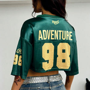 Camiseta Deportiva Corta de Malla Estilo Y2K para Mujer, Personalizable con Estampado de Equipo de Fútbol, Fabricante al por Mayor con Marca Privada - Product Image 2