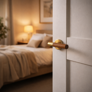 Poignée de porte extérieure moderne en laiton et bois de qualité supérieure HS 1122 |   Finition chromée / Or PVD / Or rose |   Designer de luxe - Product Image 2