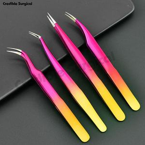 ชุดแหนบขนตาสแตนเลสปลายแหลมแบบโค้งตรงเคลือบหลายสี - Product Image 2
