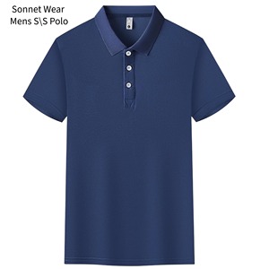 Polo de manga corta para hombre, color liso - Product Image 4