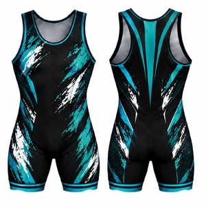 Combinaisons de lutte personnalisées pour hommes, équipement de lutte athlétique, vêtements d'équipe sublimés, combinaison légère extensible de performance - Product Image 4