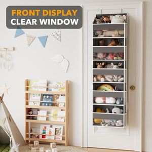 Organizador para Colgar Sobre la Puerta con 5 Bolsillos Grandes y 10 Bolsillos Laterales de Malla, Estante de 5 Niveles con Ventana Transparente - Product Image 5