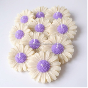 Luxury Floral Daisy <b>Candle</b> Set White Purple Decorative <b>Candles</b> for Home Wedding <b>Gift</b> USA Bulk - Product Image 1