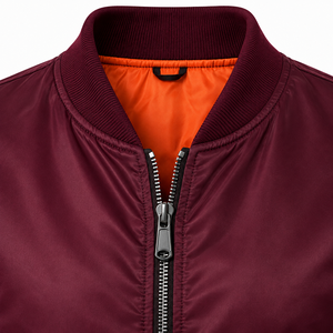 Blouson Bomber Homme Bleu Marine Couleur Unie Fermeture Boutons Cachés Manches Contrastantes Vêtement d'extérieur Décontracté Hiver Tricoté Polyester - Product Image 3