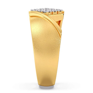 Bague statement en or avec neuf diamants en forme de V - Product Image 4