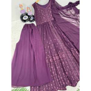 Vestidos de Noche de Diseñador, Top Plazzo Dupatta con Trabajo de Lentejuelas - Product Image 5