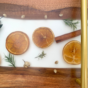 Handmade Rustic Wooden Storage <b>Rack</b> With Dried Citrus And Herbs Display - Product Image 5