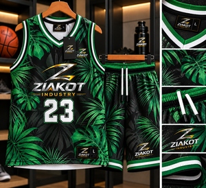 Venta al por Mayor Directa de ZIAKOT INDUSTRY, Jersey de Baloncesto Retro Personalizado en Negro, Verde y Rojo, Auténtico - Product Image 3