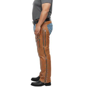 Premium Leather Motorcycle <b>Chaps</b> for Bikers Vintage Solid Color New High Quality <b>Half</b> Horse Riding <b>Chaps</b> for Men - Product Image 3