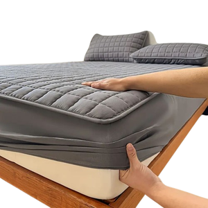 Protège-matelas matelassé pour adulte, imperméable, lavable en machine, 100 % polyester, style minimaliste toutes saisons - Product Image 2
