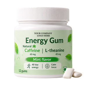 Gommes énergétiques à la menthe avec caféine et L-théanine, marque privée OEM - Product Image 1