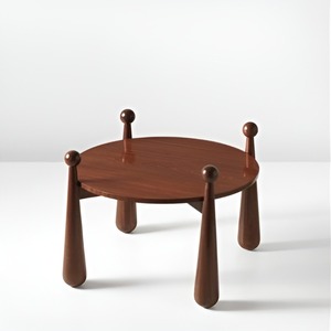 Mid-Century Modern Wooden Coffee <b>Table</b> Round Wood Center <b>Table</b> <b>Brown</b> Living Room Side <b>Table</b> at Lowest Price - Product Image 3
