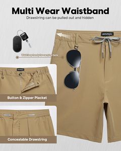 Pantalones cortos de gimnasio para hombre, material elástico que absorbe el sudor, pantalones cortos elegantes para hombre, corte moderno con bolsillos - Product Image 4