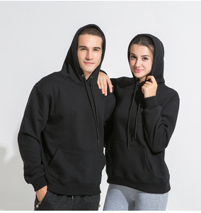 Hot Men's Hooded Pullover Sweatshirts Pure Color Hoodie Blank Custom Printed Logo Embroidery - Product Image 2