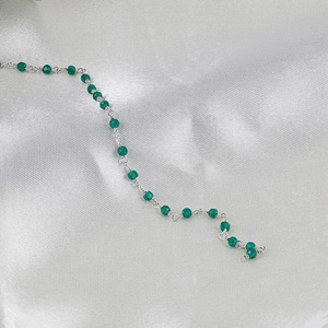 3mm 4mm Natural Green Onyx Faceted Rondelle <b>Rosary</b> Chain Beads Handmade Birthstone 925 Silver Chain Roll Necklace Women - Product Image 3
