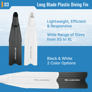 Palmes de plongée libre AROPEC légères à longue pale ; Palmes de plongée souples en composite PP pour une poussée rapide ; OEM/ODM/OBM - Product Image 4