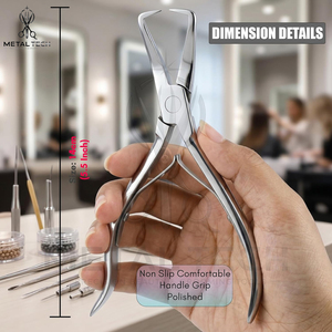 Pince professionnelle en acier inoxydable à pointe incurvée pour la pose et le retrait d'extensions capillaires, outil de salon pour micro-anneaux - Product Image 6