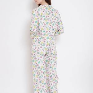 Meilleure édition – Ensemble de nuit décontracté 100 % coton pour femme : chemise à manches longues et pantalon à taille élastiquée avec cordon de serrage - Product Image 5