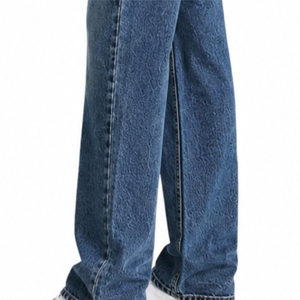 Jeans en denim sur mesure pour femme, coupe large, longueur intégrale, en coton délavé, pantalon décontracté en tissu doux, coupe tendance, fabriqué sur mesure - Product Image 6