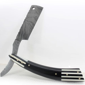 Navaja de Afeitar Recta de Acero de Damasco, Plegable, Vintage, Manual, para Hombre, Herramienta de Barbería con Elegante Mango de Madera - Product Image 3